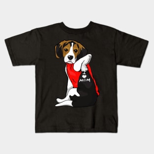 Beagle Dog Tattoo I Love Mom Cute Dog Mother's Day Kids T-Shirt